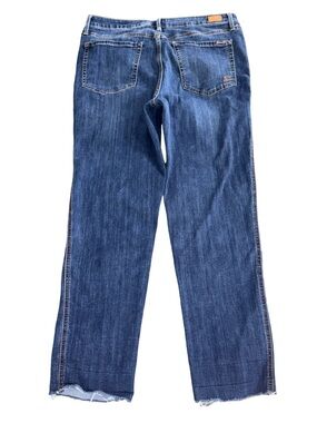 Seven7 Jeans Women’s Size 14 Straight Leg Raw Hem Medium Wash Denim